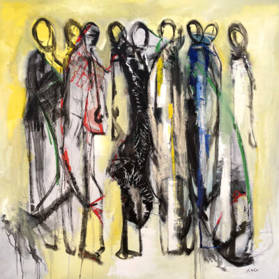 Koko Hovaguimain, Ceremony, oil on canvas.