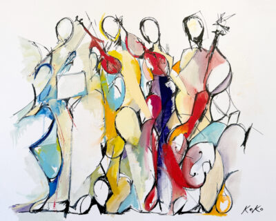 Musicians Trio & Composer Oil on canvas paper 16x20 in. 2025