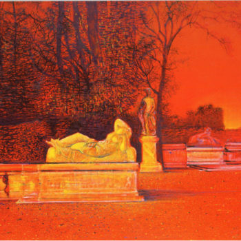 Jean Carzou, Ariane Endormie 19x130 cm. , oil on canvas