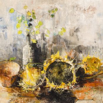 Jean Jansem, Nature Morte Aux Tournesols ,35x46 inches, oil on canvas, signed lower right