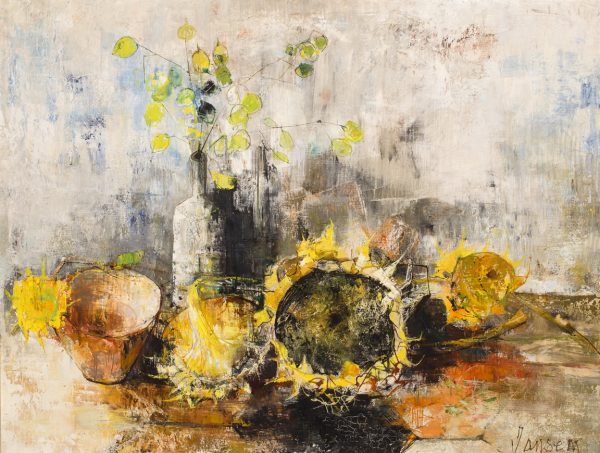 Jean Jansem, Nature Morte Aux Tournesols ,35x46 inches, oil on canvas, signed lower right