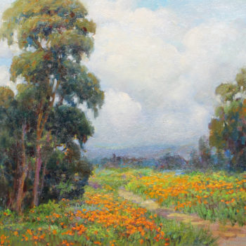 Lynn Gertenbach, Sundown in Poppy field, oil on canvas 24x30