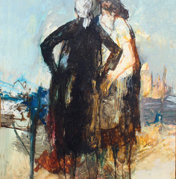 Jean Jansem-1960s , two women, oil on canvas