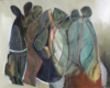 Koko, 24x30 Grouped figures, oil on canvas