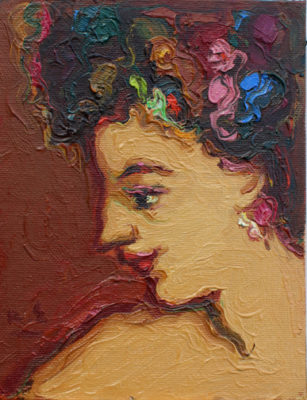 Robert Elibekian, Nayiri 6x8 in, oil on canvas board