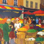 Areg Elibekian, Market scene on Mouffetard, , 16x12 in. , oil on canvas
