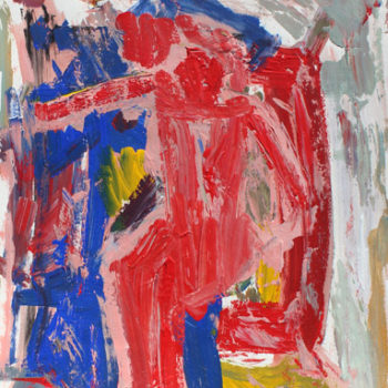 Harry Bertschmann, Red Abstract Figure, 1970, 24x18 inches, acrylic on paper, signed lower right