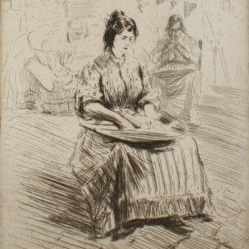 Edgar Chahine, Impressions D’Italie, 15.75x11.25 in. etching, signed Edgar Chahine by pencil lower left.