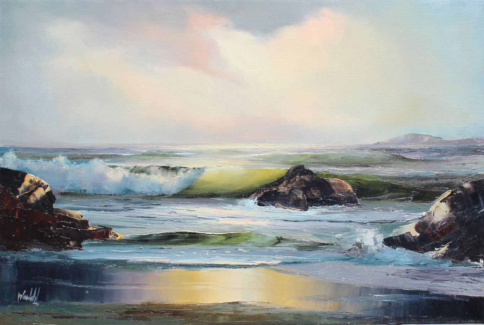 Waadah Image: Waadah Island Size: 29.5"x19.5", oil on canvas