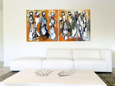 Musicians, Classical Musician Series, 36x72, oil on canvas 2pcs