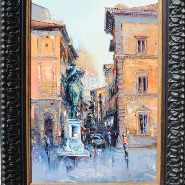 Narek Arakelyan, Piazza Santissimon Annunziato, Firenze, 11x17.5 in., oil on canvas