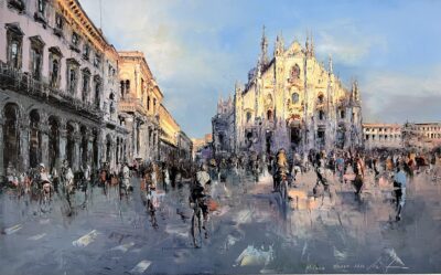 Milan, oil painting on canvas by Narek Arakelyan